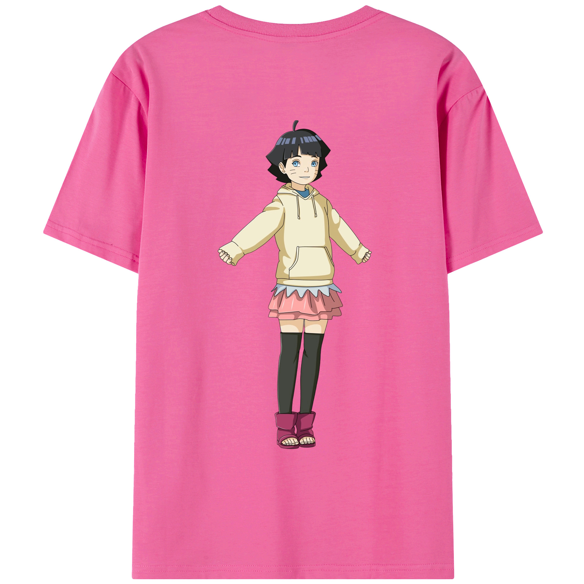 （画像用） NARUTO -ナルト- うずまき ヒマワリ Uzumaki Himawari レディース半袖Tシャツ(バックプリント)